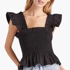 HILL HOUSE Black Ruffled Women's Top Size XL